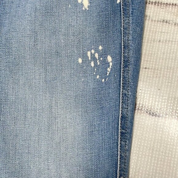 Level 99 Jeans Ankle Raw Hem Splatter Blue Medium Wash Denim Size 28 - Picture 6 of 14